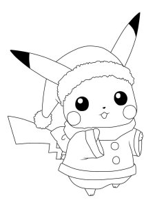 Christmas Pikachu coloring page 12 - Free printable