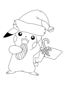 Christmas Pikachu coloring page 13 - Free printable