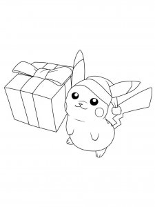 Christmas Pikachu coloring page 15 - Free printable