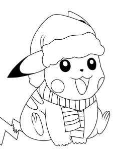 Christmas Pikachu coloring page 17 - Free printable