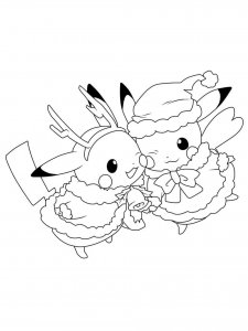 Christmas Pikachu coloring page 18 - Free printable