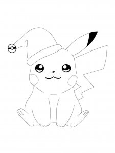 Christmas Pikachu coloring page 2 - Free printable