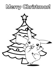 Christmas Pikachu coloring page 3