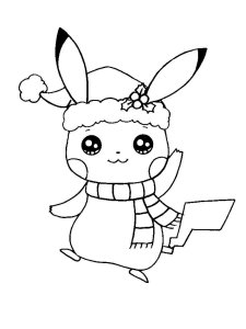 Christmas Pikachu coloring page 4 - Free printable
