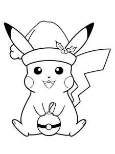 Christmas Pikachu coloring page 9 - Free printable