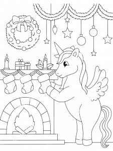 Christmas Unicorn coloring page 12 - Free printable