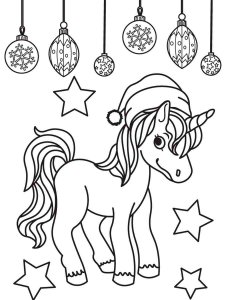 Christmas Unicorn coloring page 13 - Free printable