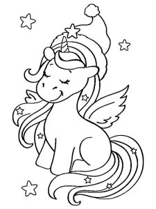 Christmas Unicorn coloring page 16 - Free printable
