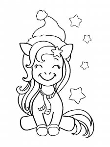 Christmas Unicorn coloring page 19 - Free printable