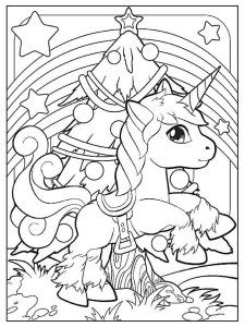 Christmas Unicorn coloring page 20 - Free printable