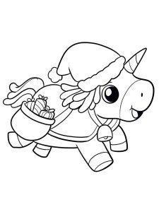 Christmas Unicorn coloring page 4 - Free printable