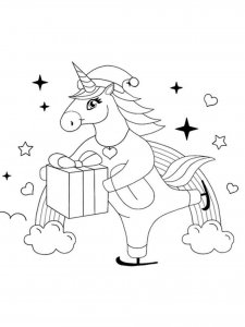 Christmas Unicorn coloring page 7 - Free printable