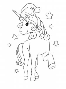 Christmas Unicorn coloring page 8 - Free printable