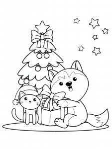 Cute Christmas coloring page 5 - Free printable