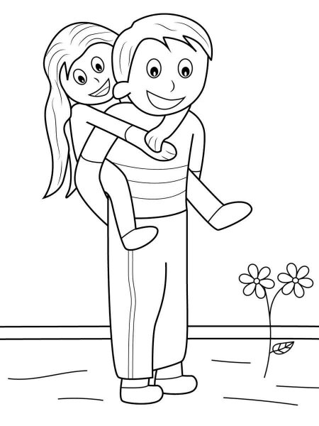 Daughters Day coloring page - Free printable