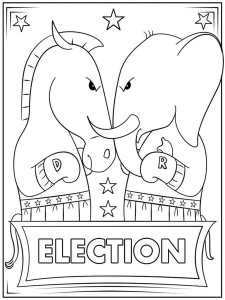 Election Day coloring page 3 - Free printable