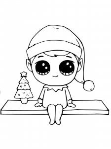 Elf on the Shelf coloring page 2 - Free printable