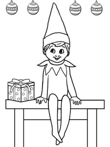 Elf on the Shelf coloring page 4 - Free printable