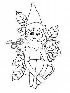 Elf on the Shelf coloring page 6 - Free printable