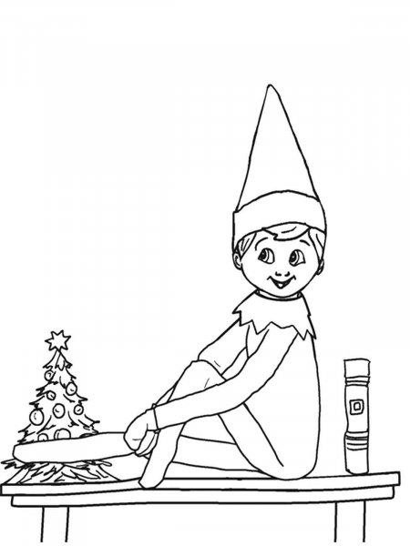 Elf On The Shelf Coloring Page from My Coloring Pages