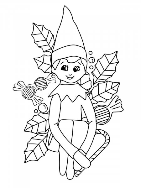 Elf on the Shelf coloring page - Free printable