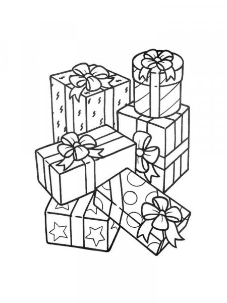 Gift coloring page - Free printable