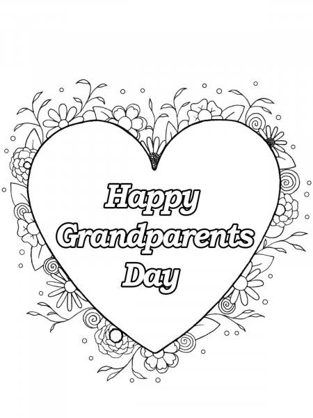 Grandparents’ Day coloring page - Free printable