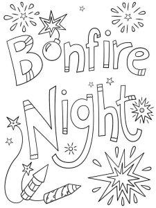 Guy Fawkes Night coloring page 2 - Free printable