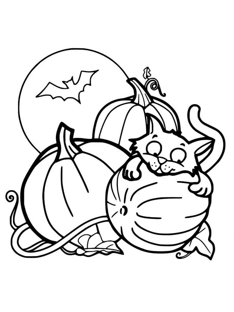 Halloween Cat coloring page - Free printable