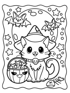 Halloween Cat coloring page 1 - Free printable