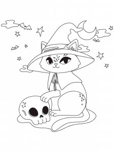 Halloween Cat coloring page 10 - Free printable