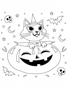 Halloween Cat coloring page 12 - Free printable