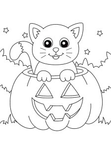 Halloween Cat coloring page 14 - Free printable