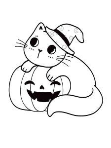Halloween Cat coloring page 15 - Free printable