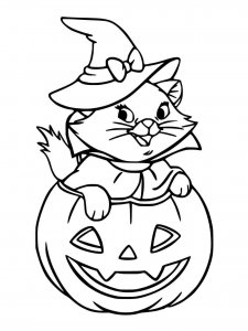 Halloween Cat coloring page 2 - Free printable