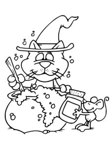 Halloween Cat coloring page 23 - Free printable