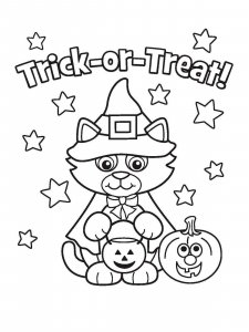 Halloween Cat coloring page 4 - Free printable
