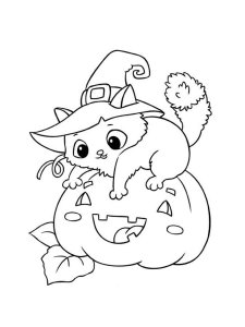 Halloween Cat coloring page 9 - Free printable