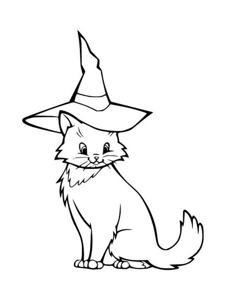 Halloween Cat coloring page - Free printable