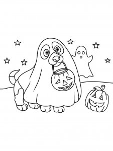 Halloween Dog Coloring Pages 10