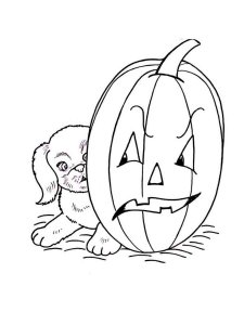 Halloween Dog Coloring Pages 2