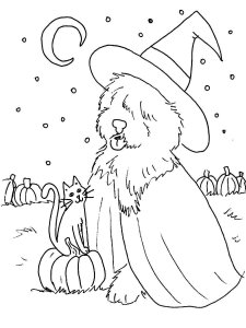 Halloween Dog Coloring Pages 6