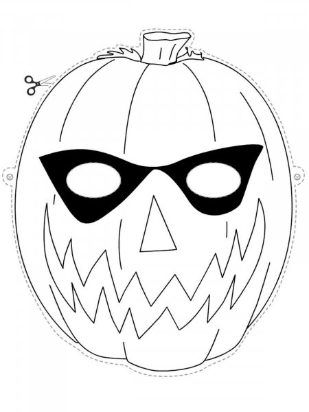 Halloween Mask coloring page - Free printable