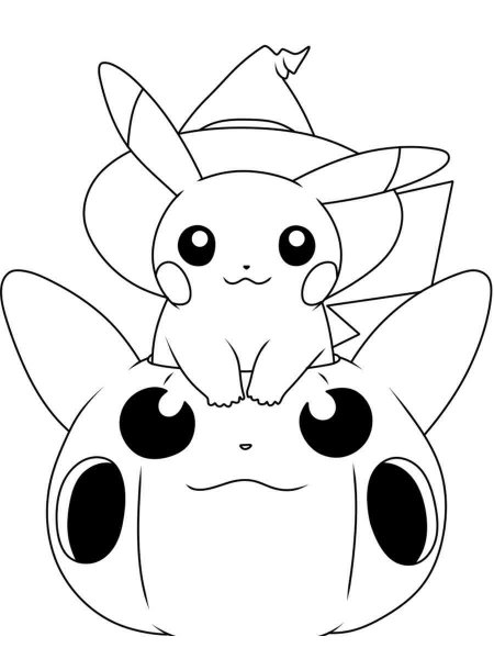 Pokemon Halloween coloring page - Free printable