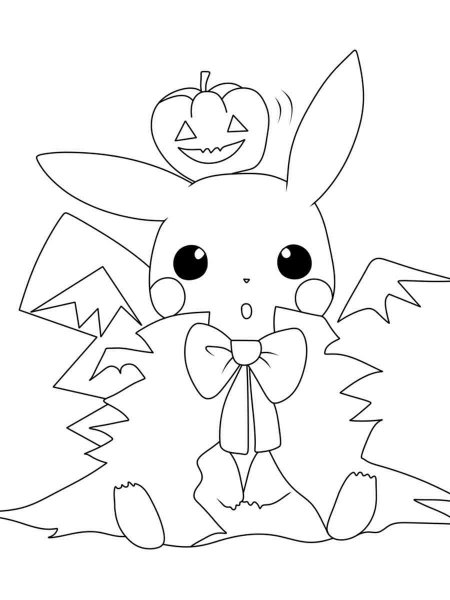 Pokemon Halloween coloring page - Free printable