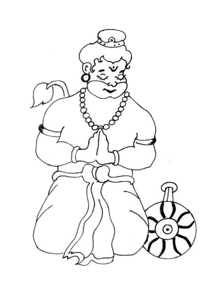 Hanuman Jayanti coloring page - Free printable