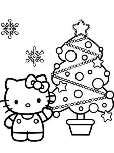 Hello Kitty Christmas coloring page 2 - Free printable