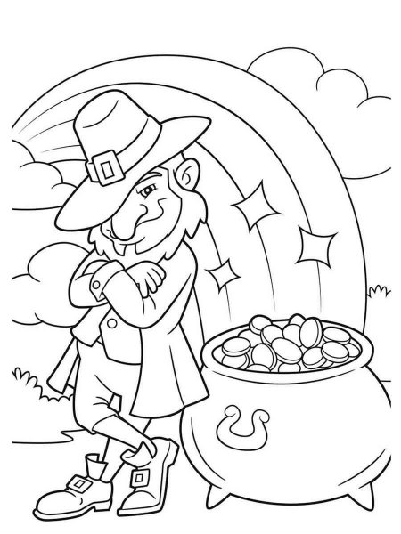 Leprechaun coloring page - Free printable