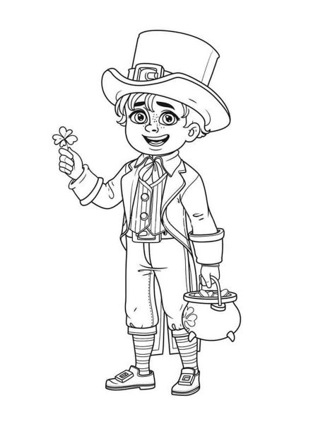 Leprechaun coloring page - Free printable