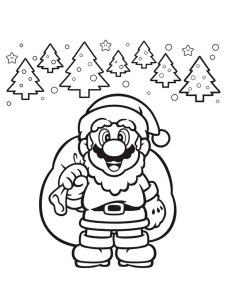 Mario Christmas coloring page 1 - Free printable